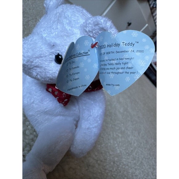 Ty Beanie Babies 2000 Holiday Teddy Christmas Bear Retired - Picture 5 of 9